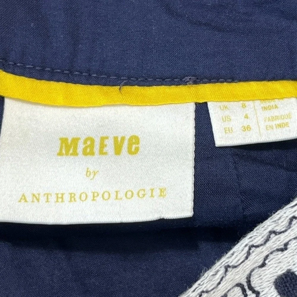 Maeve Skirt Womens Embroidered Mini Boho Chic Textured Cotton Anthropologie‎
